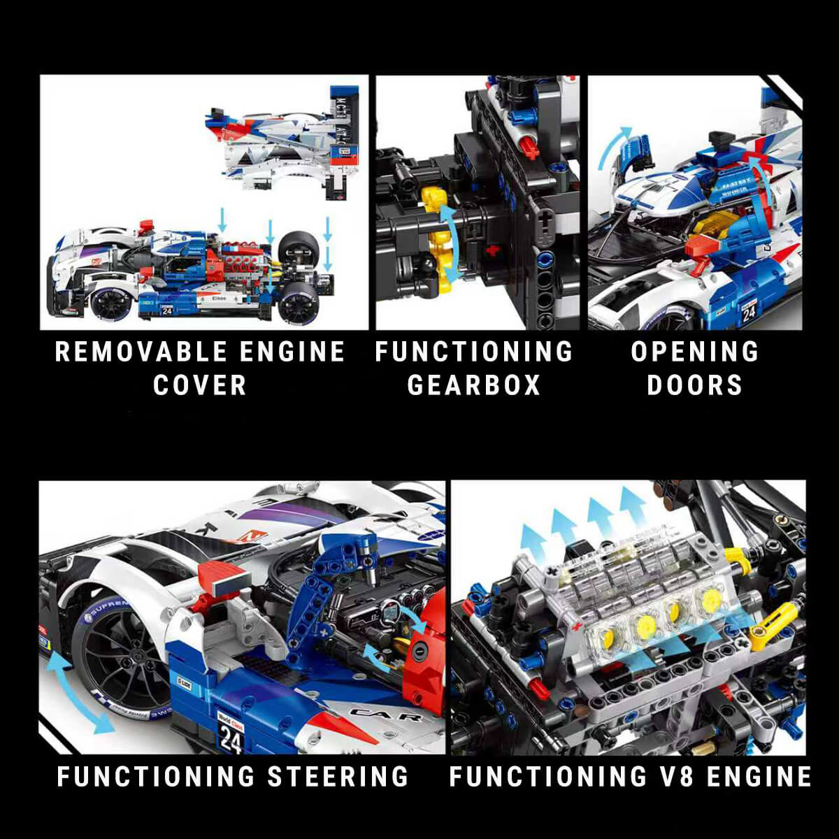 V8 German Hybrid Endurance Prototype 3506pcs