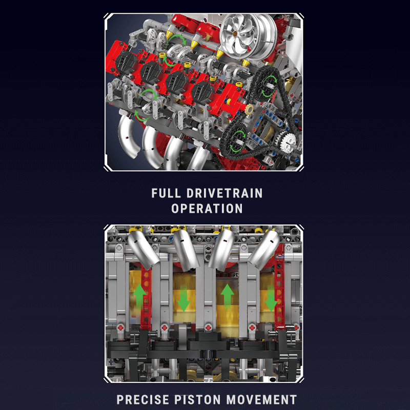 Motorised Italian V8 Engine 2717pcs