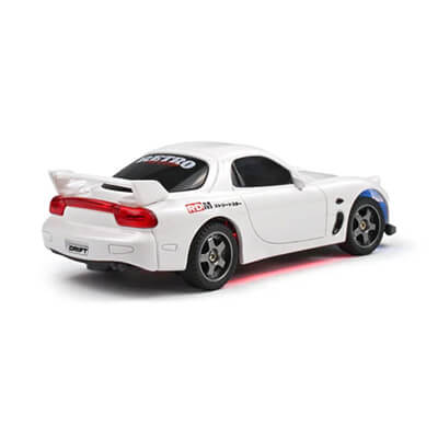 Drifting White Mazda RX 7