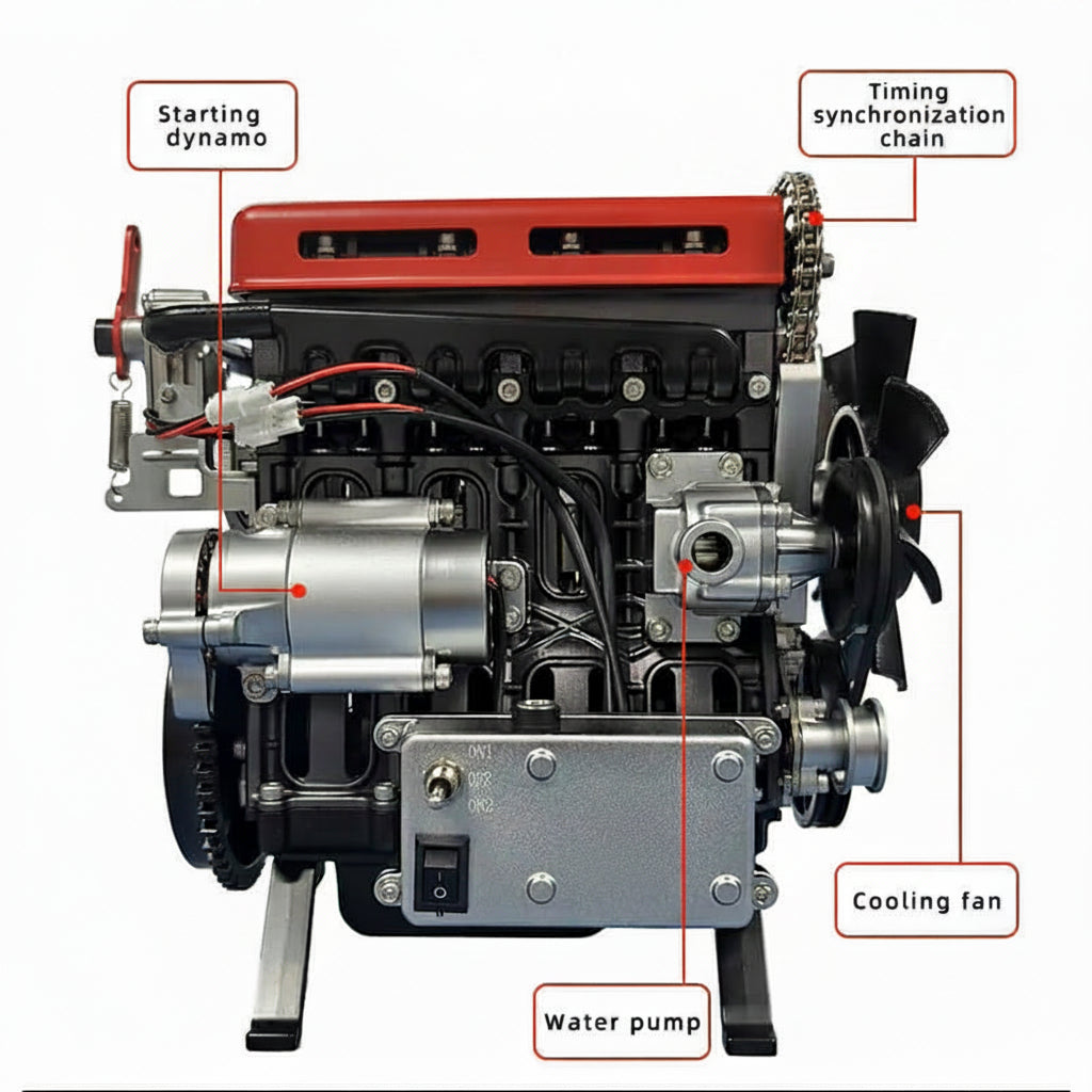 Classic Inline 4 Engine - Metal Construction Set