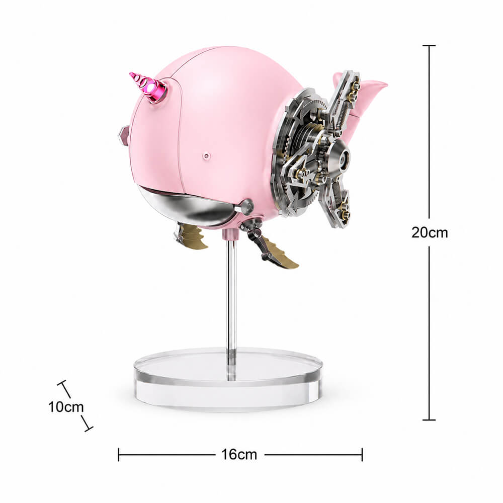 Pink Mechanical Ocean Narwhal - Metal Construction Set