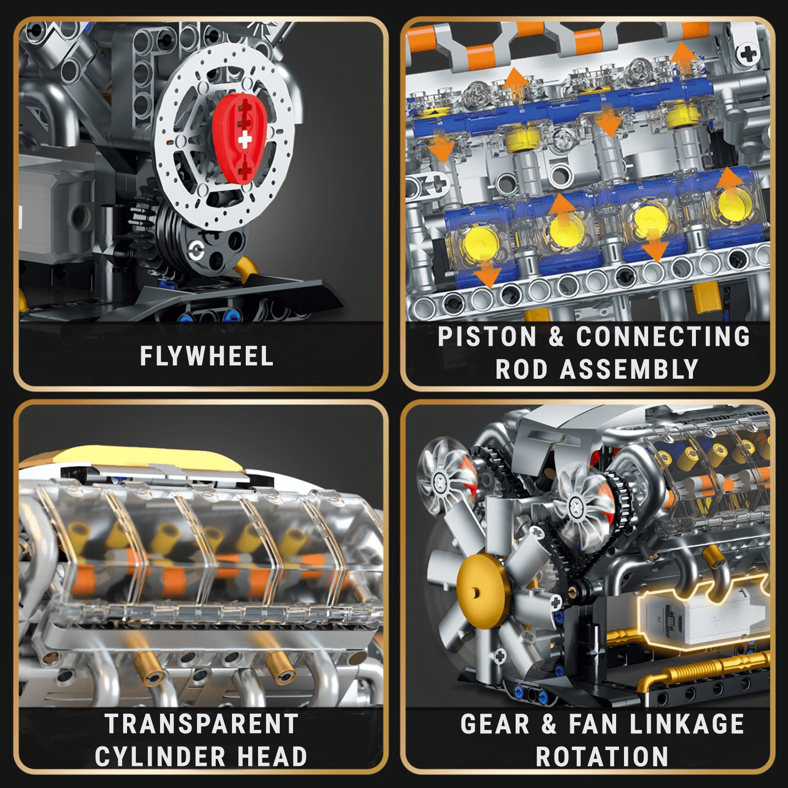 Motorised V8 Engine 691pcs