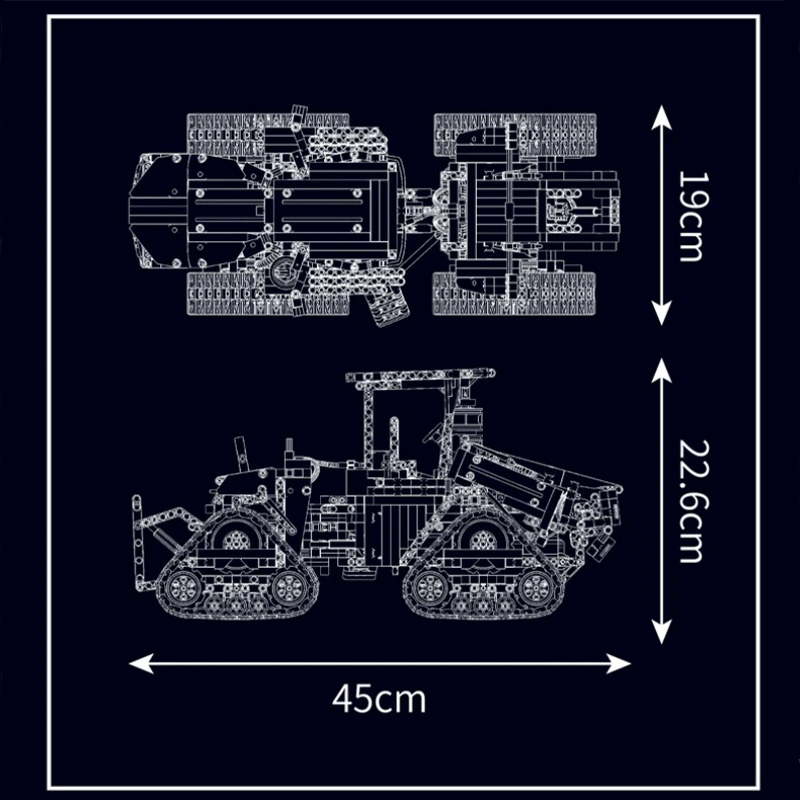 Remote Controlled Pneumatic Crawler Tractor 1697pcs