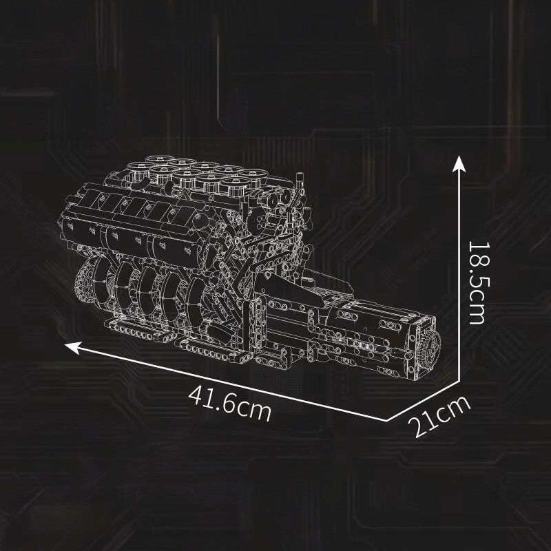 V10 Naturally Aspirated Japanese Engine 1833pcs