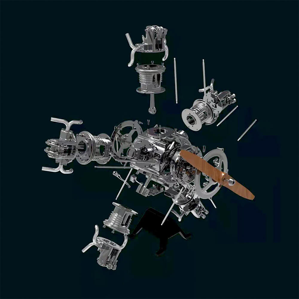 Radial Aircraft Engine - Metal Construction Set