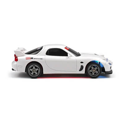 Drifting White Mazda RX 7