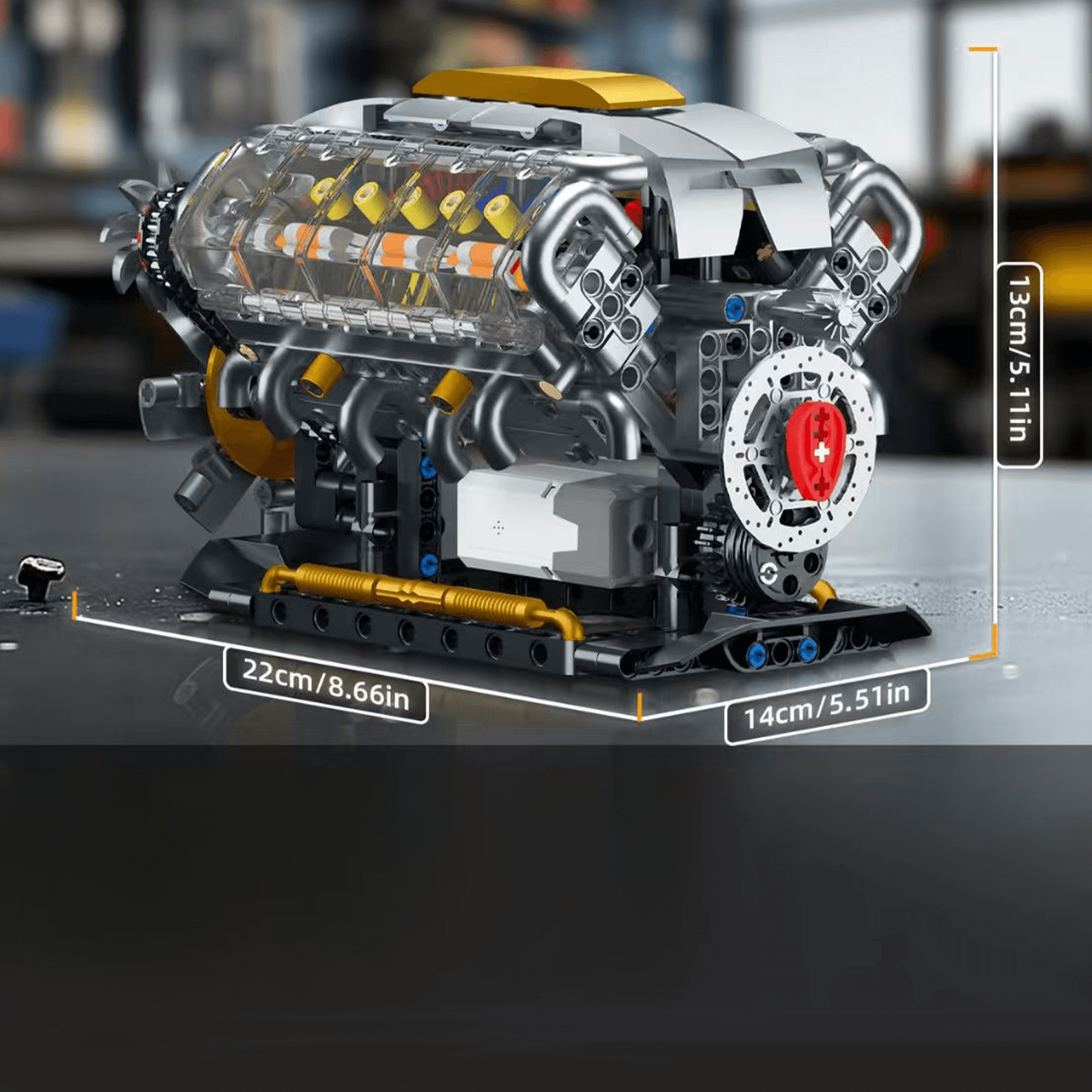 Motorised V8 Engine 691pcs