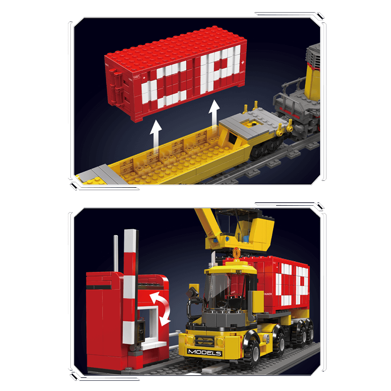 EMD SD40 Freight Train With Crane 1169pcs