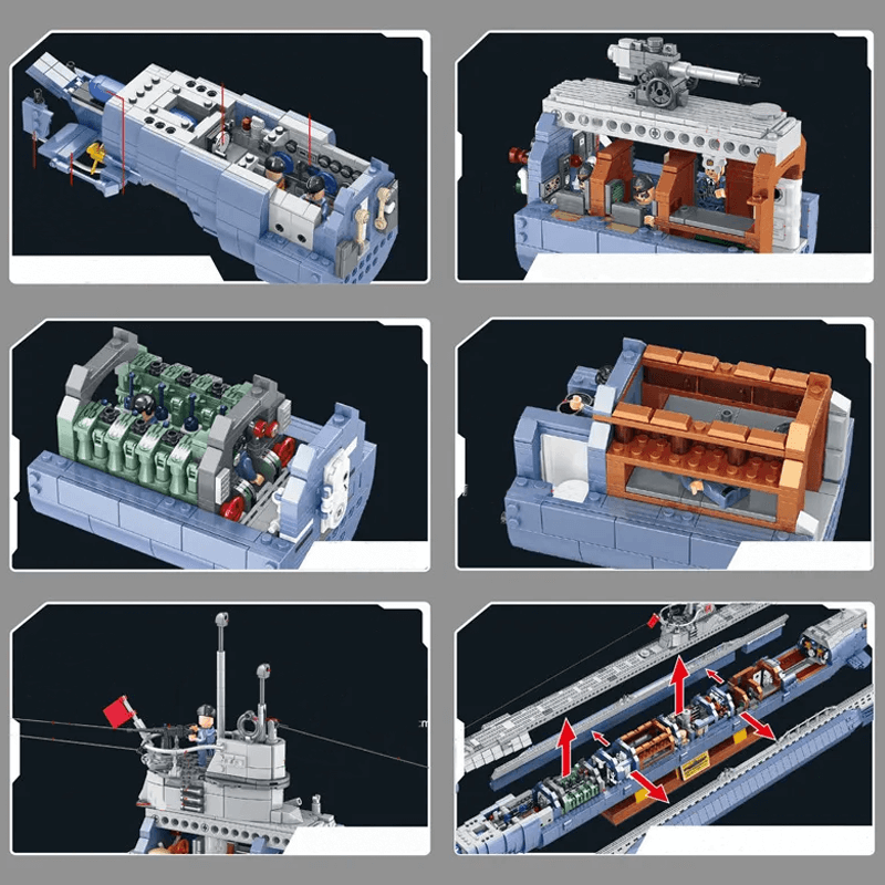 VIIC U-552 Submarine 6171pcs