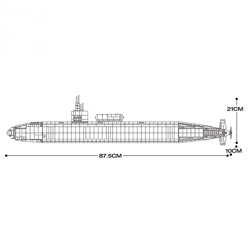 Military Los Angeles-Class SSN Submarine 2987pcs