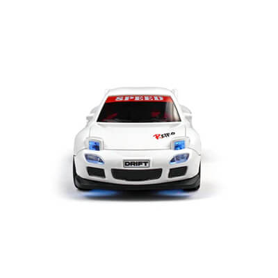 Drifting White Mazda RX 7