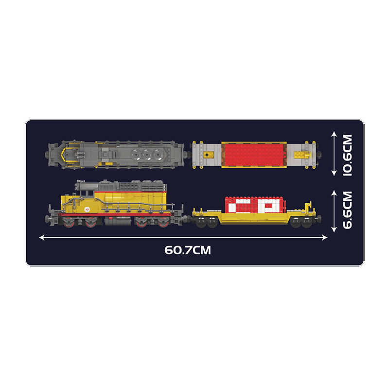 EMD SD40 Freight Train With Crane 1169pcs