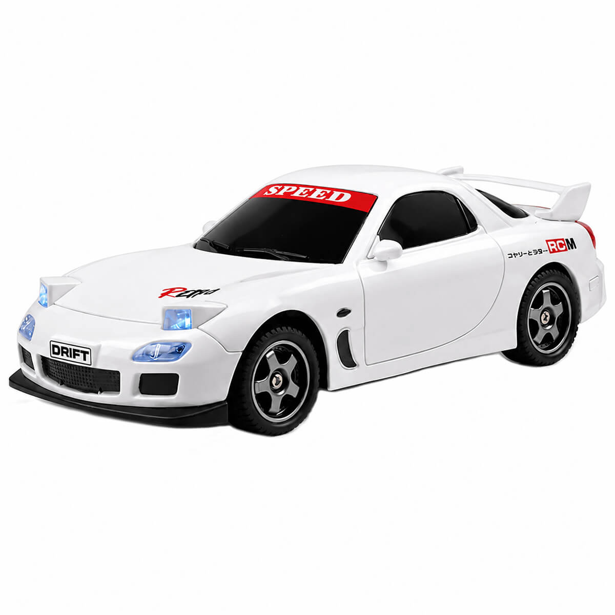 Drifting White Mazda RX 7