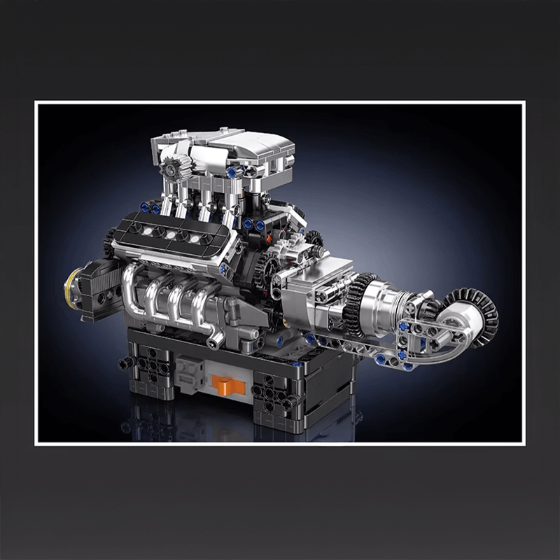 Motorised British Supercar V8 Engine 736pcs