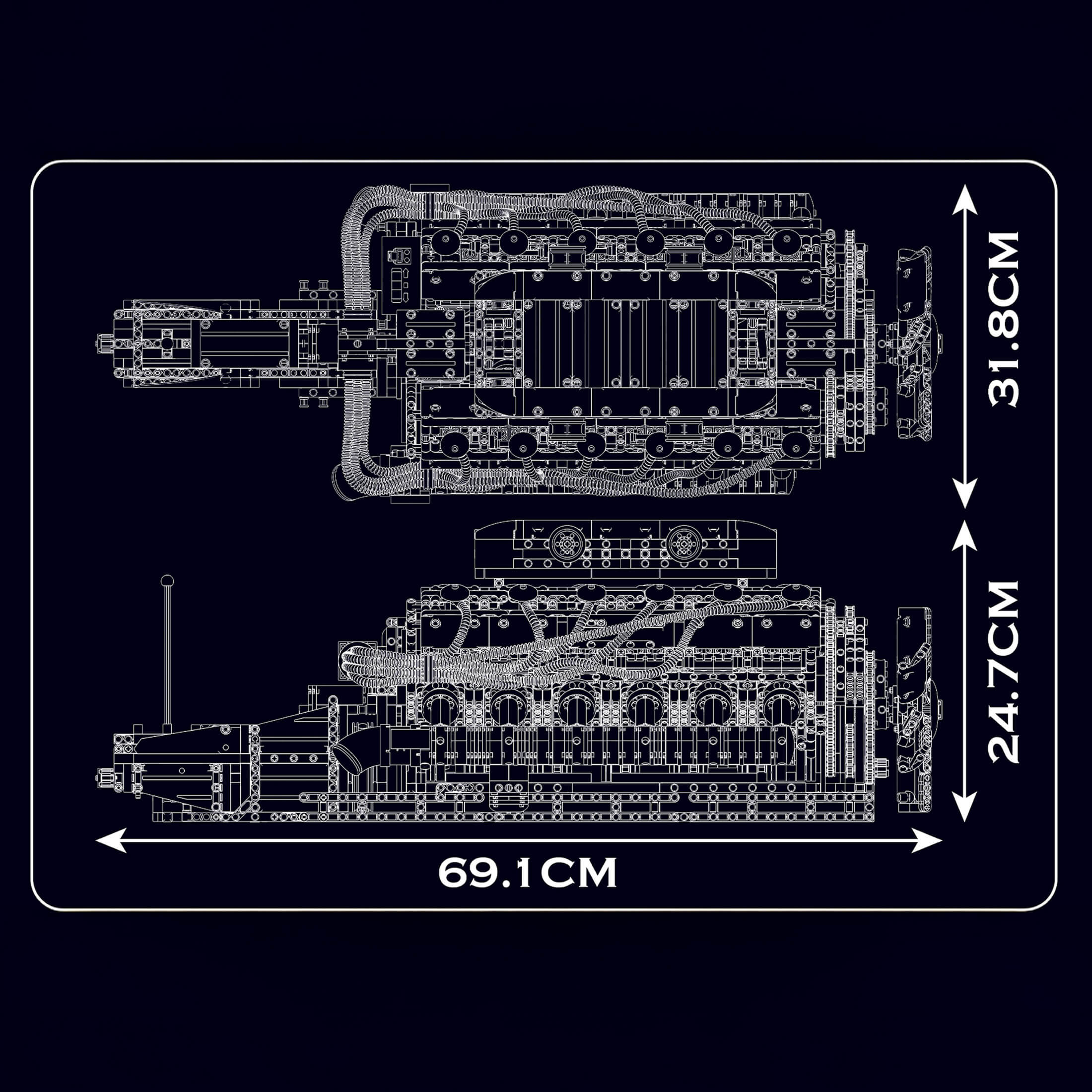 The Ultimate V12 Engine & Gearbox 3471pcs