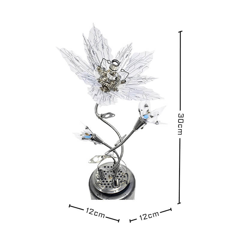 Silver Bloom Flower - Metal Construction Set