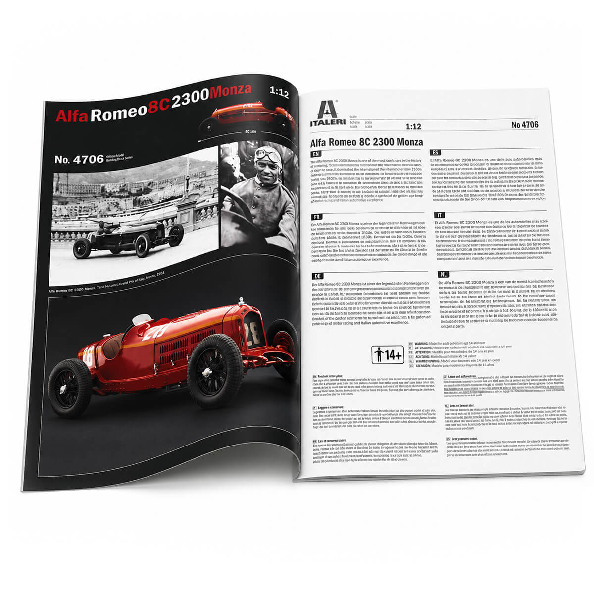 Alfa Romeo 8C2300 Monza 1:12 Scale - Construction Set