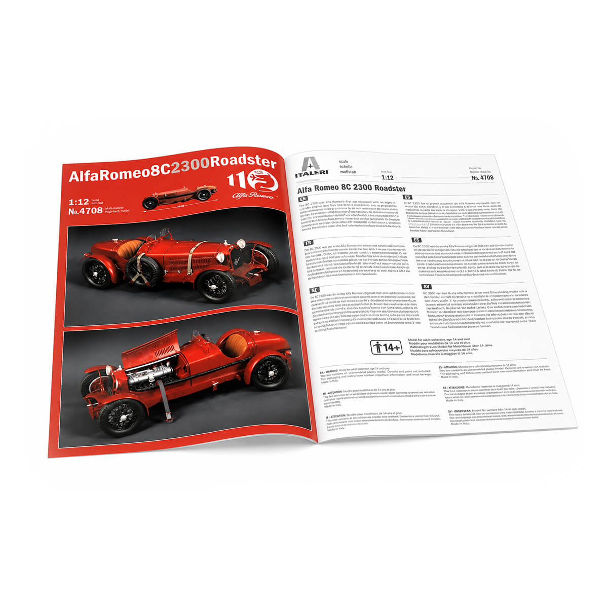 Alfa Romeo 8C2300 Roadster 1:12 Scale - Construction Set