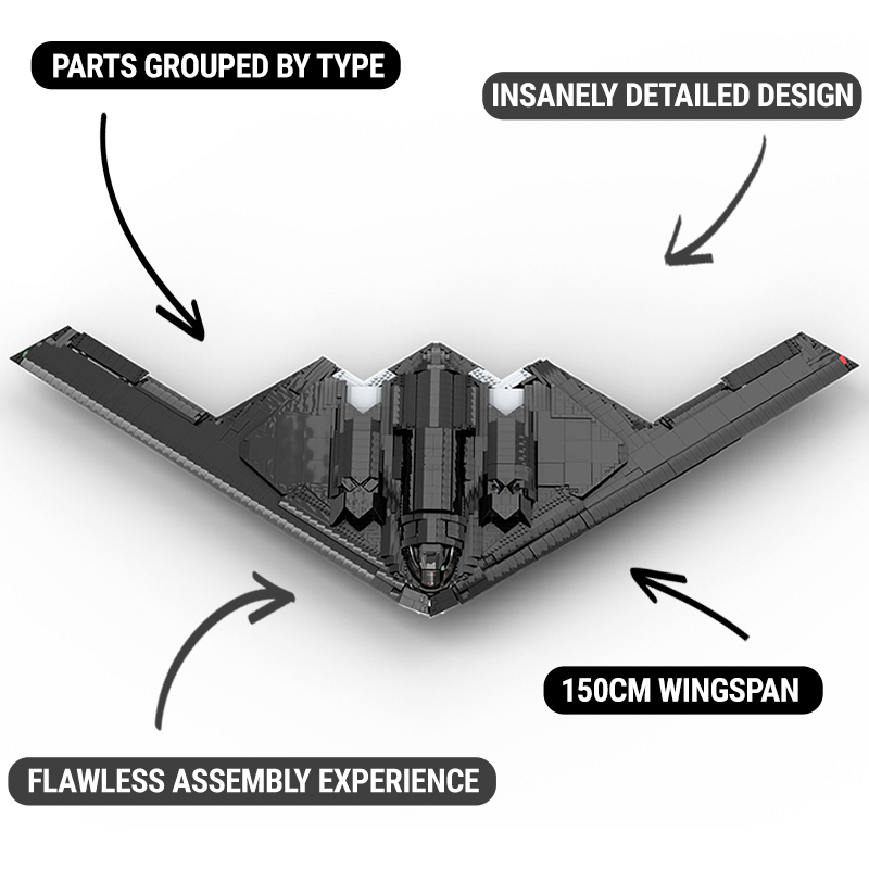 The Ultimate 150cm B-2 Stealth Bomber 6808pcs