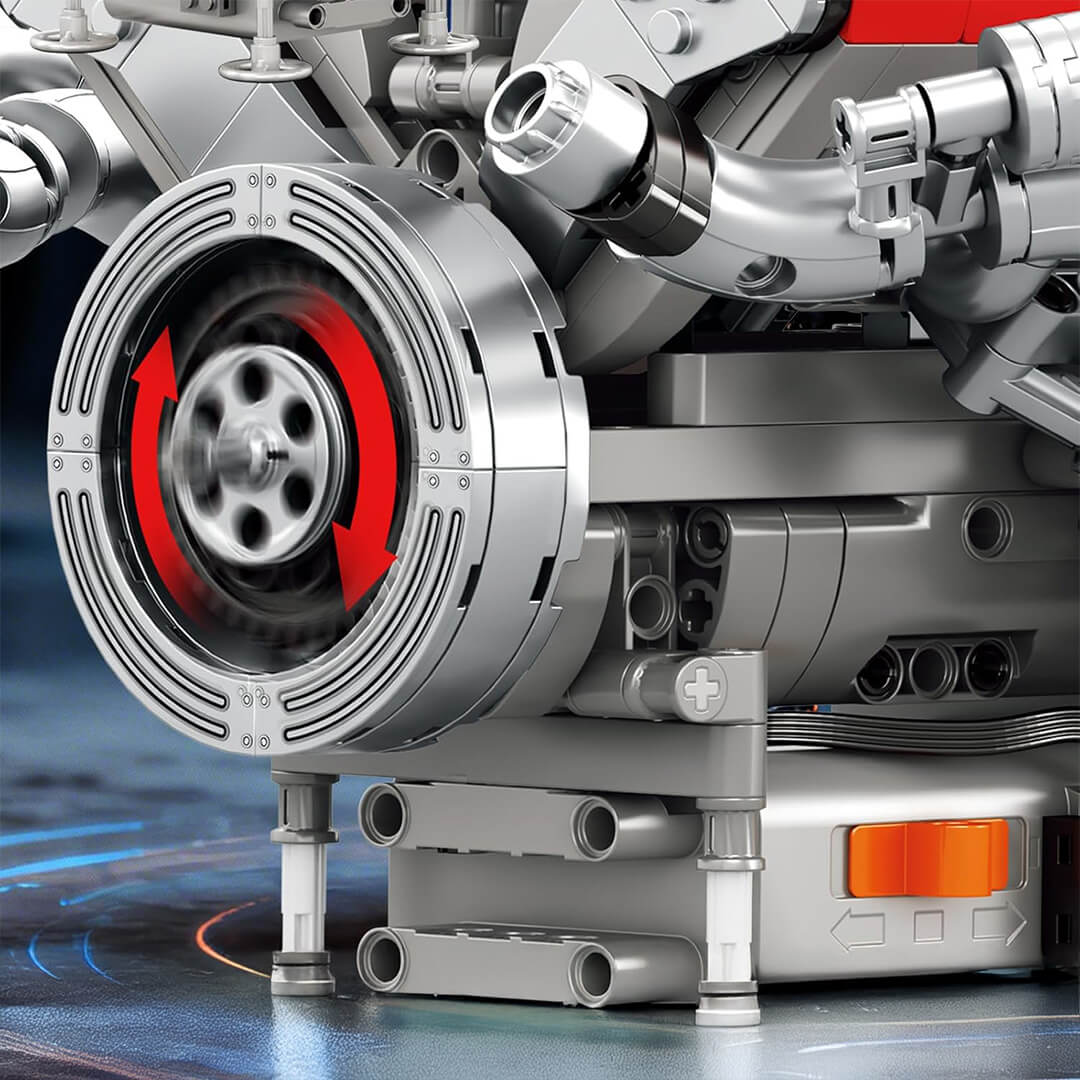 Motorised High-Revving V8 Italian Engine 1100pcs