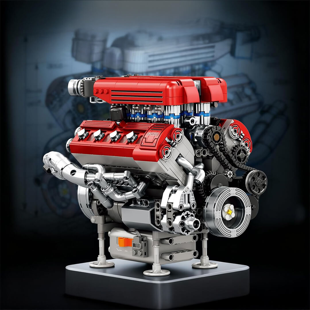 Motorised High-Revving V8 Italian Engine 1100pcs