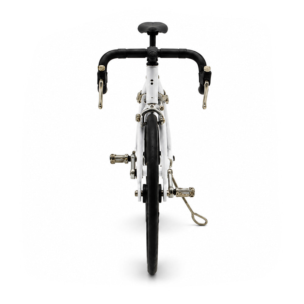 White Racing Bicycle - Metal Construction Set
