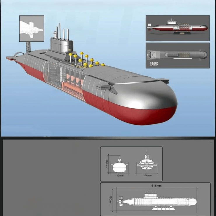 Type 9411 Nuclear Submarine 1104pcs