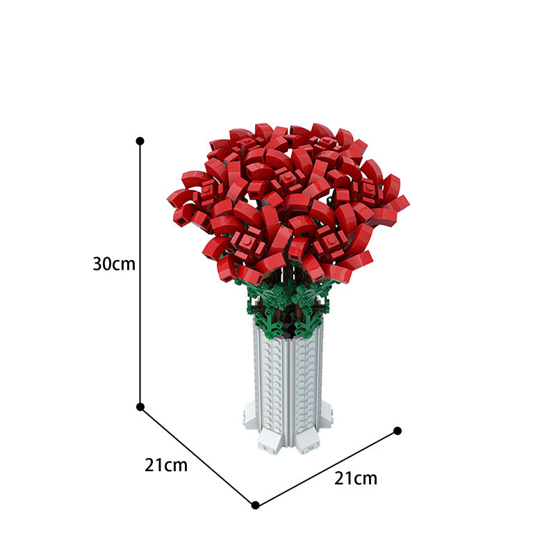 Flower Bouquet with Vase 443pcs