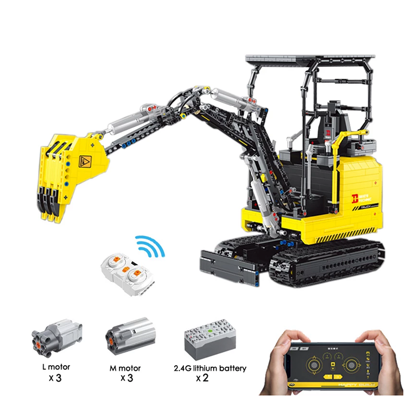 Remote Controlled Mini Excavator 1717pcs