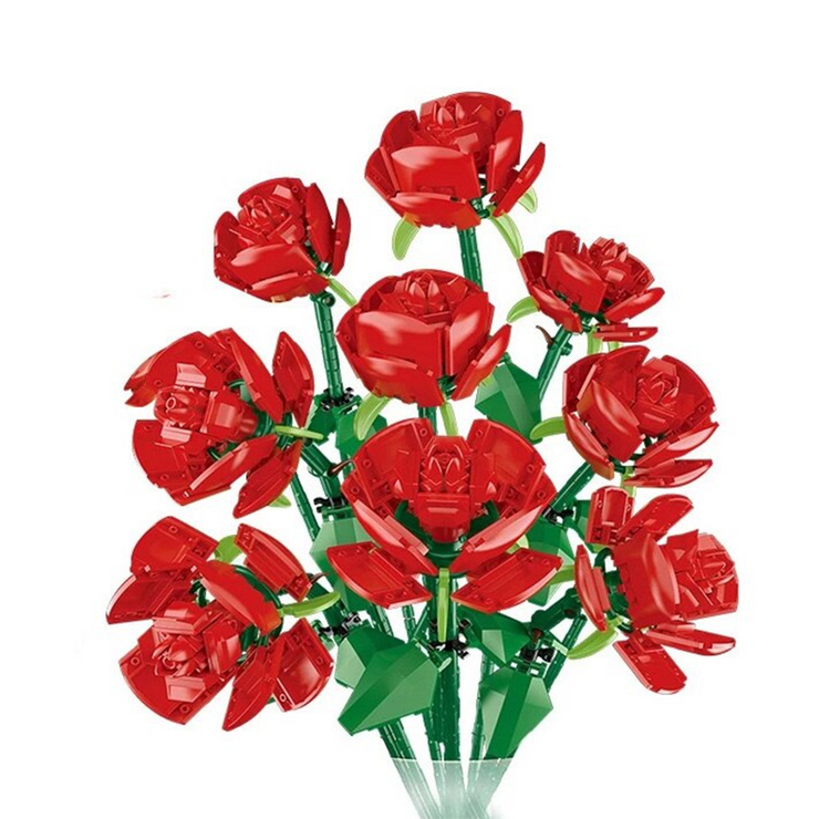 Bouquet of Nine Red Roses 568pcs