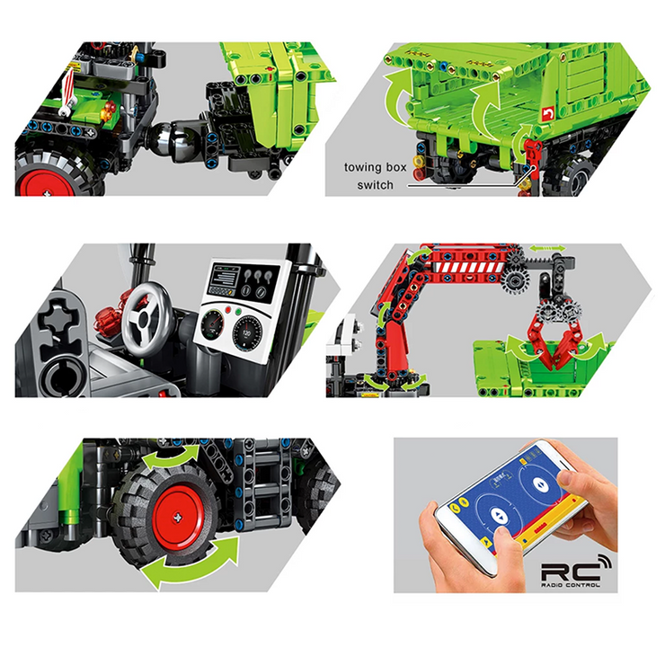 Remote Controlled Harvesting Tractor 1480pcs