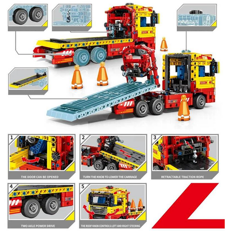 Remote Controlled Flatbed Tow Truck 784pcs TheBlockZone