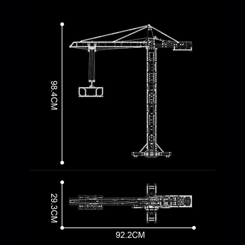 Remote Controlled 98cm Tower Crane 1796pcs