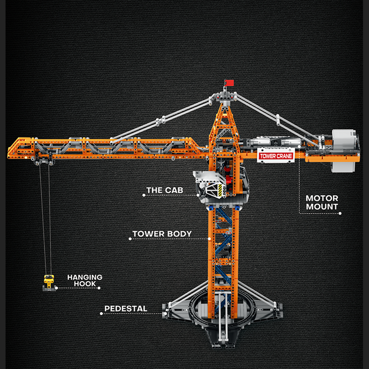 Remote Controlled Tower Crane 1287pcs
