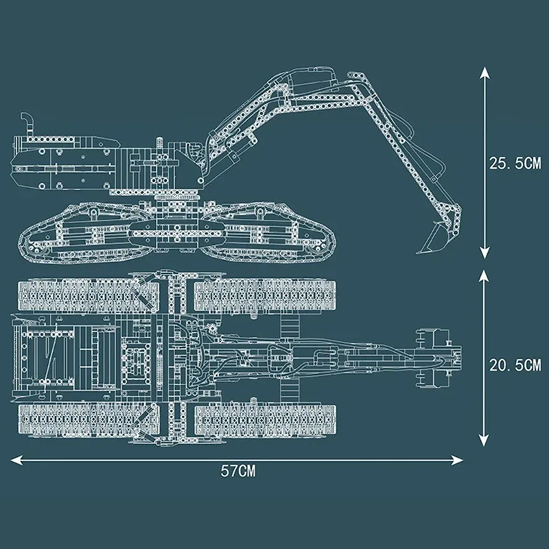 Remote Controlled Morphing Excavator 2236pcs